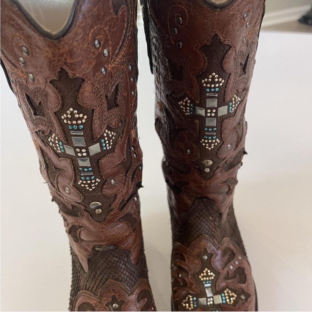 Corral vintage Brown Western Embroidered Boots size 5.5 - Picture 2 of 7
